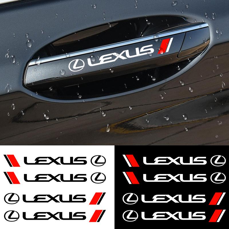 4pcs Vinyl Car Door Handle Mirror Wiper Stickers Decal Styling For Lexus F SPORT GS GX IS LS LX CT LC RC LBX NX RX 350h 450h ES