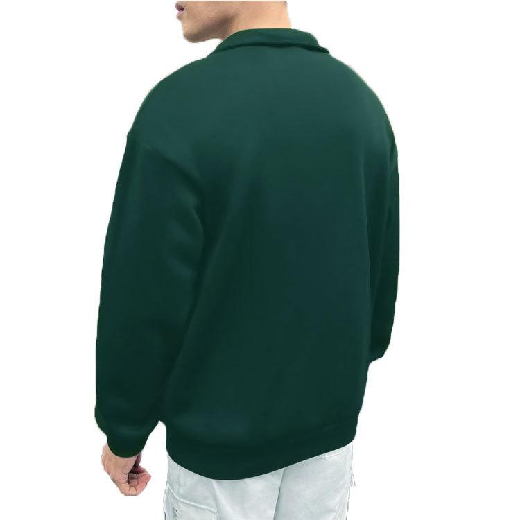 Men's Retro Stand-Up Collar Half-Zip Hoodie - Casual Loose Fit