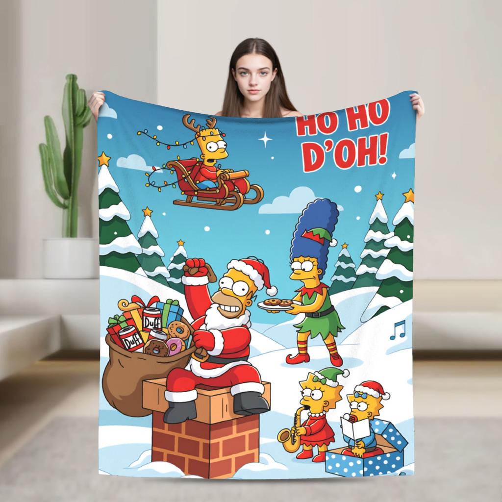 Blanket The S-Simpsons Travel Office Flannel Bedding Throws For Couch Chair Super Warm Design Bedspread Birthday Present
