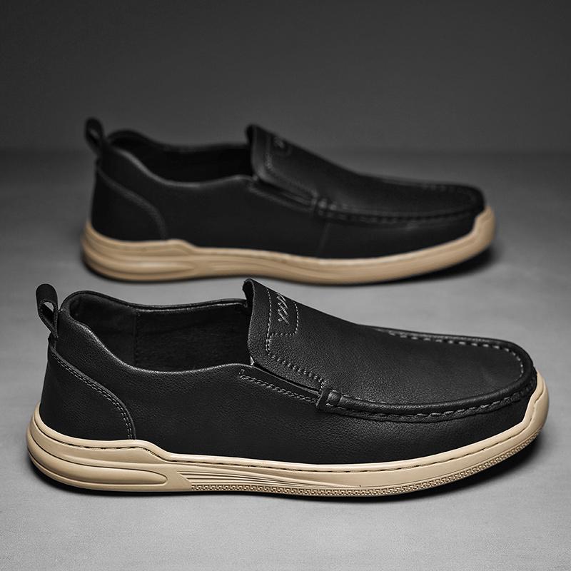 Vintage Style Man Driving Shoes Casual Leather Mens Shoes Breathable Slip On Flats Handmade Moccasins Leisure Walk Male Loafers
