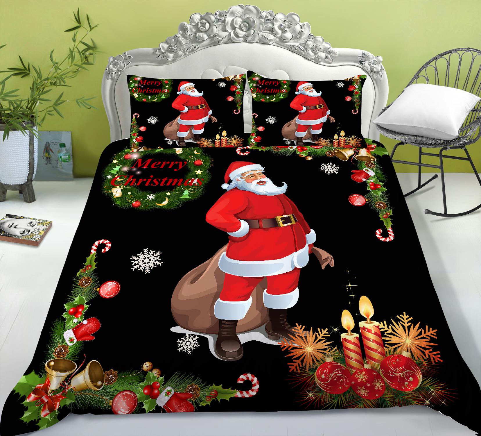 

Постельное белье, комплект 2/3 шт., Рождественское домашнее постельное белье, уникальный дизайн, пододеяльники с наволочками, комплекты постельного белья EU Single 135x200cm