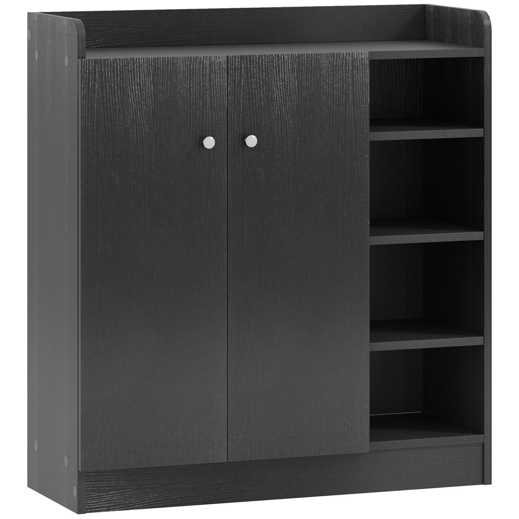 Shoe Storage Cabinet With Adjustable Shelves Black