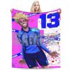 Comfort BLUEs LOCKs Shidou Ryuusei  Blanket Stuff Sofa Decorative  Throws And Blankets Warm Coral Fleece Plush for Couch