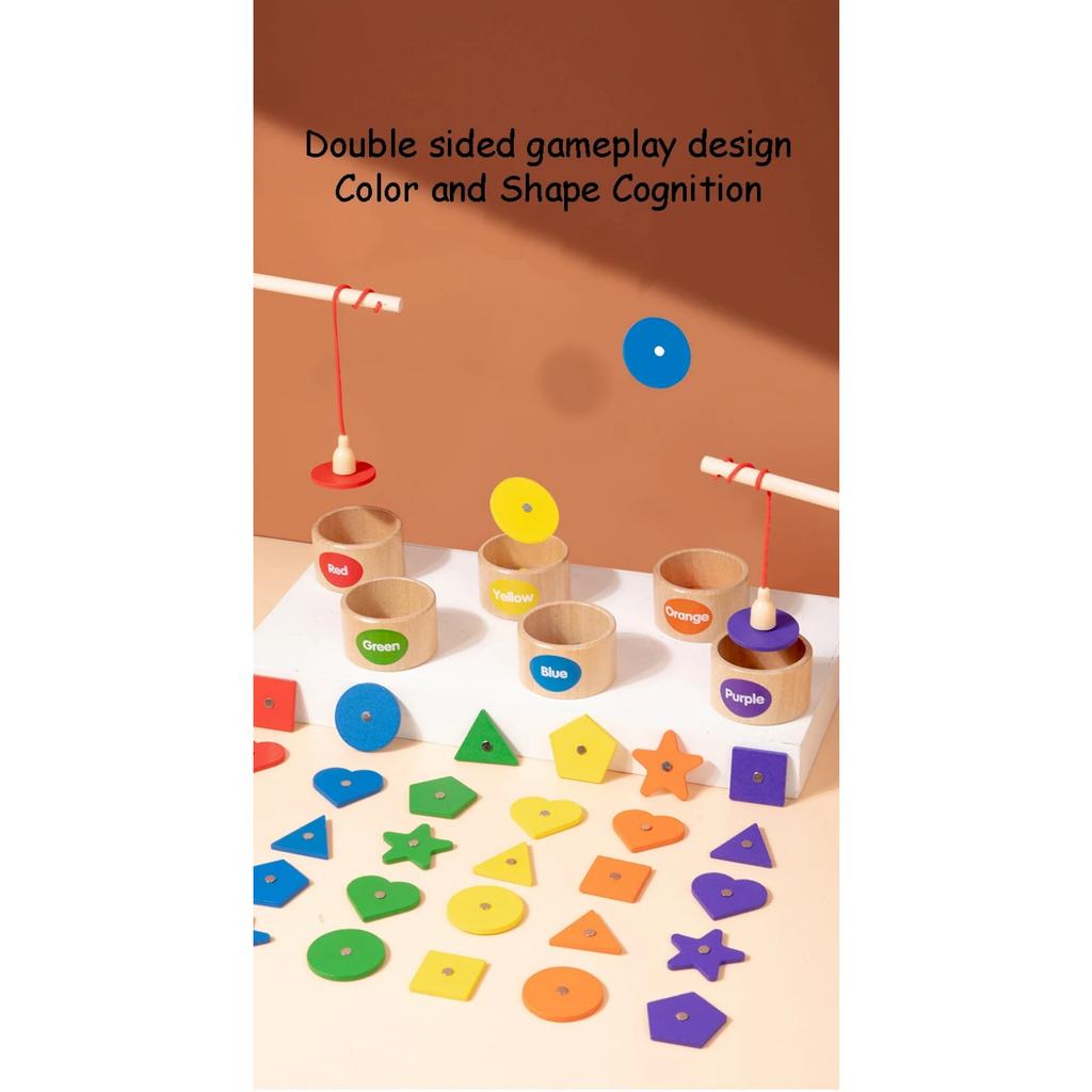 Magnetic Sorting Shape Color Matching Montessori Toy Sensory Game Geometric Cognition Wooden Board Game Children Education Toys