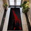 Alfombra Pasillera Runner Rayas de Carrera Rojo Negro, Alfombra, Felpudo Lavable Antideslizante para Pasillo, Decoración del Hogar Estética Streetwear Felpudo de Bienvenida