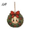Holiday Tree Decoration Wooden Christmas Santa Claus Ornament Snowman Stocking Wreath Hanging Natural Wood Decor Decoration 2D Farmhouse Rustic