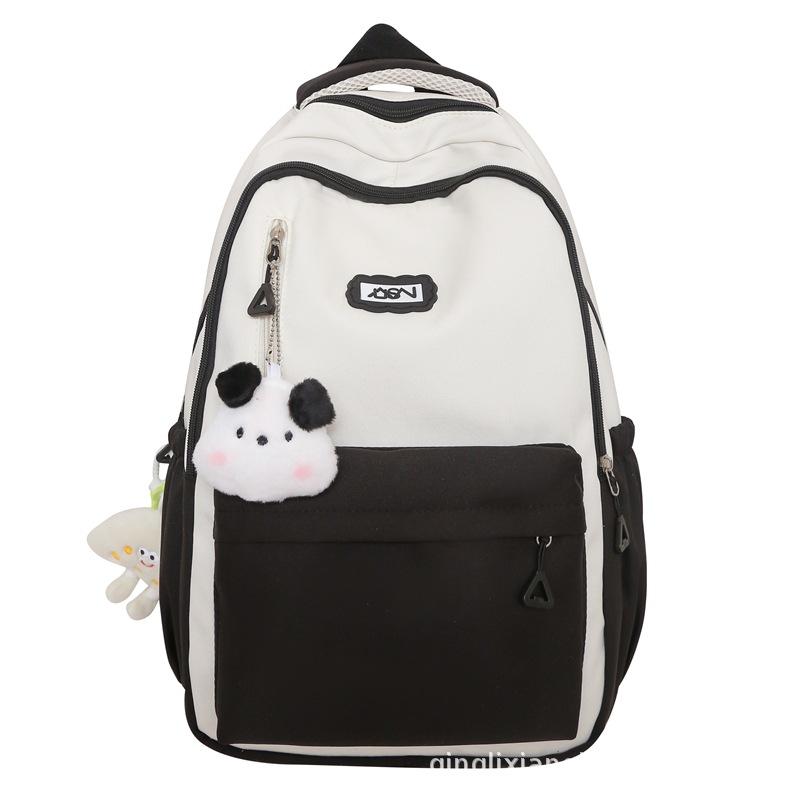 Schoolbag Schoolbag Female Junior High School Students Contrasting Colors Simple High School Students Middle School Students Travel Large Capacity
