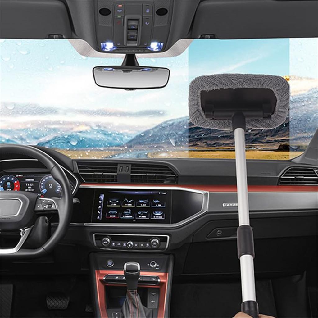 Herramienta de Limpieza para Parabrisas de Coche con Mango Telescópico y Microfibra para Cristales Impecables
