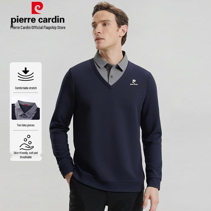 Pierre Cardin Men s Faux Two-Piece Long Sleeve T-Shirt L