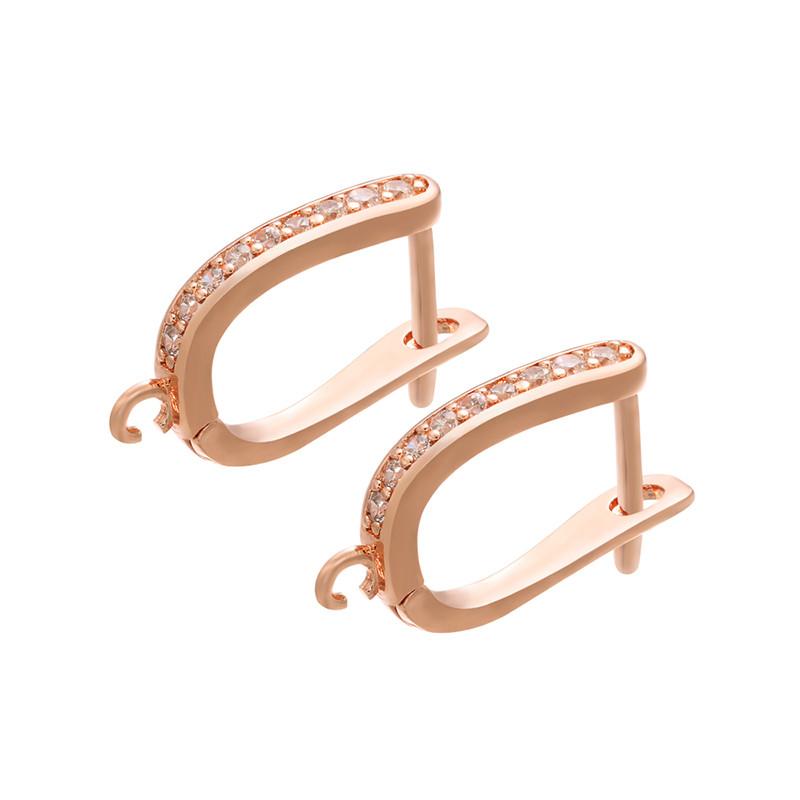 ZHUKOU Brass Gold Earring Hooks Accessories Crystal stud earrings hook for handmade Earrings Jewelry Making VE94