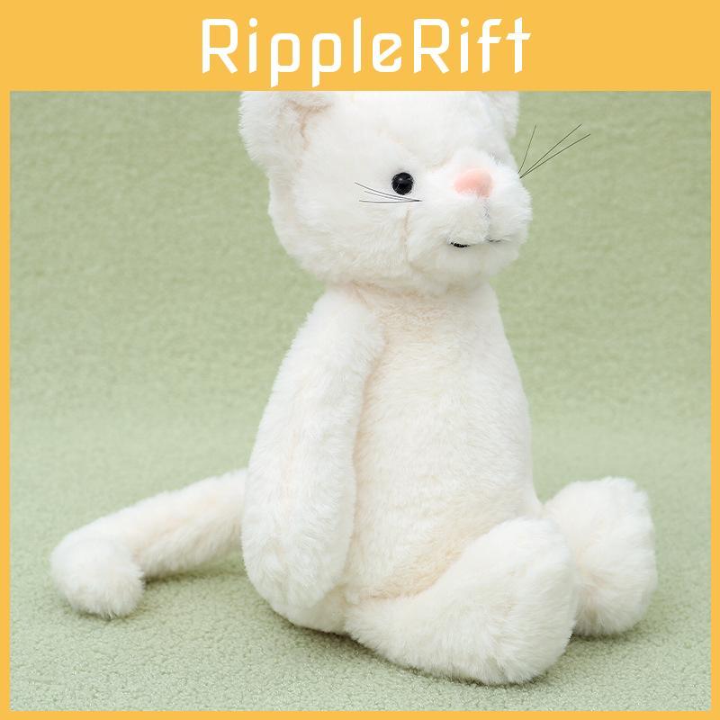 Adorable White Cat Plush Toy Cute Cat Doll Birthday Gift For Girls Soft Comfort Cushion
