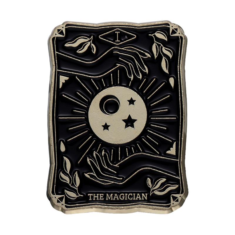 Schwarze Tarot Emaille Pins Custom Sonne Mond Sterne Dunkle Hexe Broschen Reversabzeichen Punk Gothic Schmuck Geschenk für Freunde