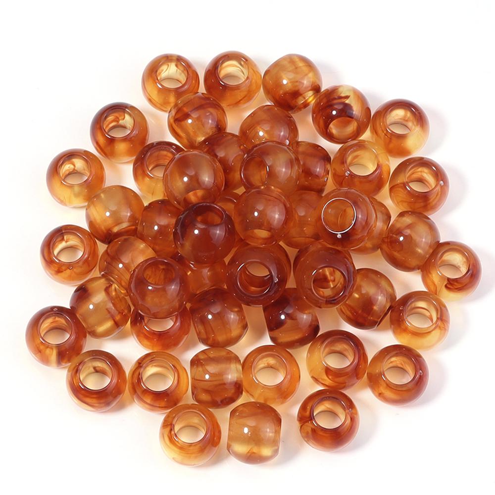 10-200pcs 8/10/12/14/16/18/20mm Acrylic Amber Beads Round Big Hole Loose Spacer Beads For DIY Jewelry Making Bracelets Necklace