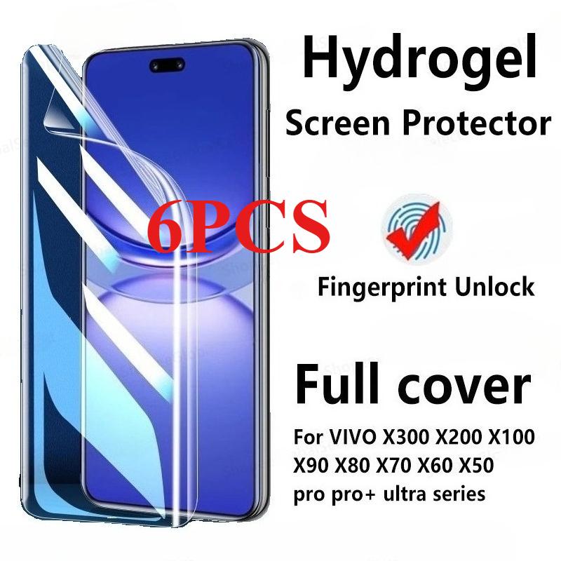 

(6pcs)Hydrogel Film For Vivo X300 X200 X100 X90 Screen Protector X80 X70 X60 X50 s pro Ultra pro+ Full cover Soft Screen Protector Not Glass vivo X50 pro/pro+ білий
