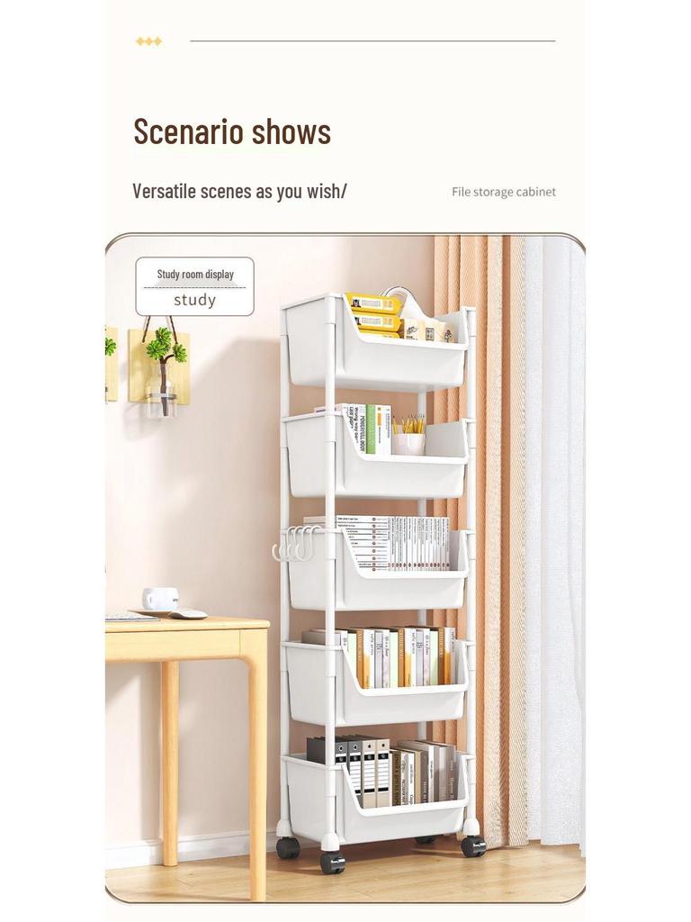 Carro Compacto Multicapa: Estantería de Almacenamiento para Snacks, Cocina y Sala de Estar con Cestas para Frutas y Verduras