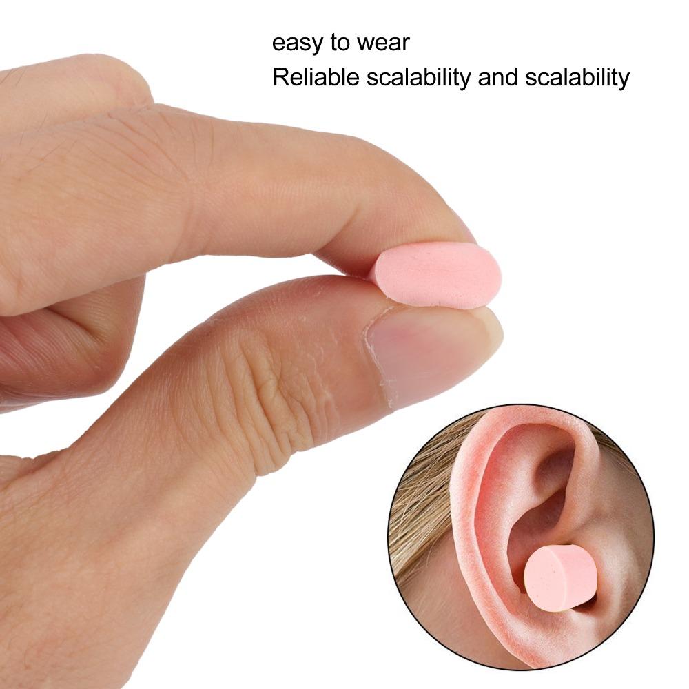 120Pcs Pink Slow Rebound Foam Ear Plugs Slow Rebound Sponge 2.5*1.3cm Pink Sound Insulation Ear Protectors