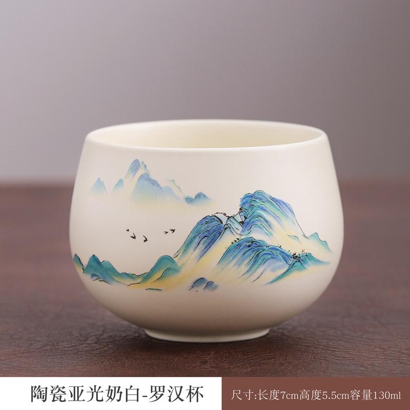 Guochao merchandise thousands of miles of Jiangshan teacup master cup set practical souvenir business company event commemorative gift