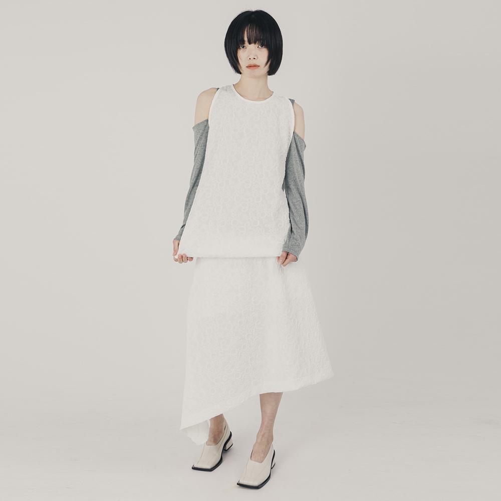 Wimzi Mind Cocoon Asymmetrical Skirt_Ivory
