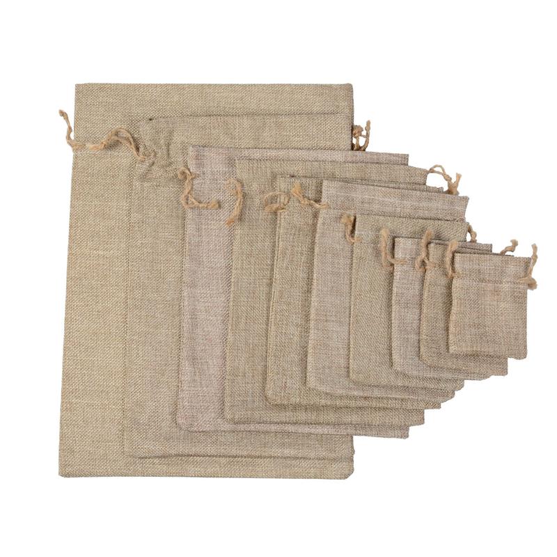 small linen bolsas drawstring