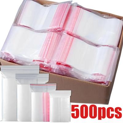 500 Stück Verdickte PE-Reißverschlussbeutel selbstverschließend, Transparent und wiederverwendbare Kleinverpackung, Schmuckaufbewahrungsbeutel, Geschenkverpackungsbeutel