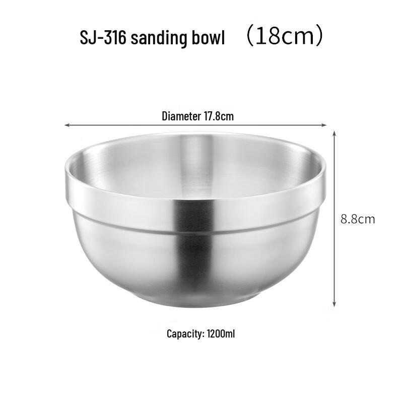 KANGMO 316 Stainless Steel Double-Layer Insulated Bowl