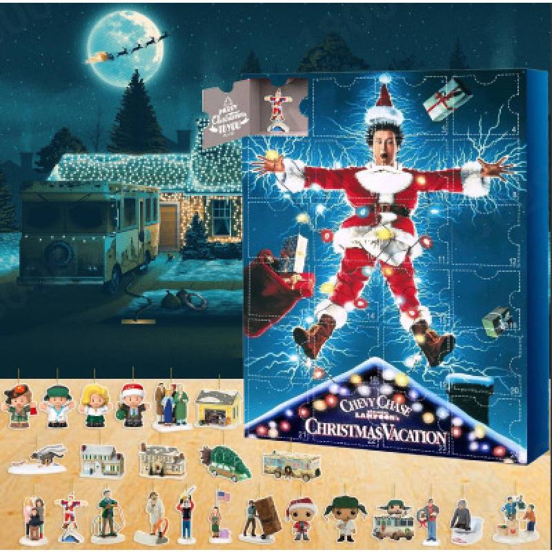 

Christmas Vacation Christmas Countdown Calendar Blind Box Children Holiday Toys синий