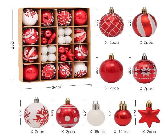 42Pcs Christmas Balls Pendant Xmas Tree Hanging Ornaments Christmas Decoration Ball 2025 Navidad Home Decor 2026 New Year Gift