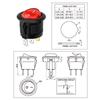 Waterproof Round Boat Rocker Switch with Illuminated Button, 2 Pins, 6A 250V, 20mm Hole