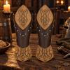 Cosplay Bracer with Embossed Panel Lightweight Leather Forearm Adjustable Arm Guard