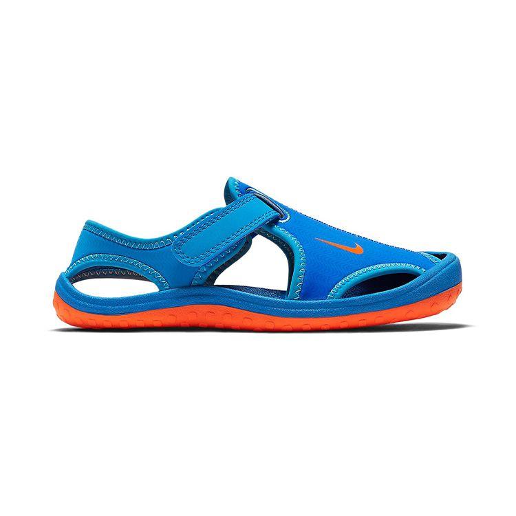 Nike Sunray Protect 2 Flat Closed Toe Comfortable Kids Sandals Kids Sandals Blue Orange 344926-418
