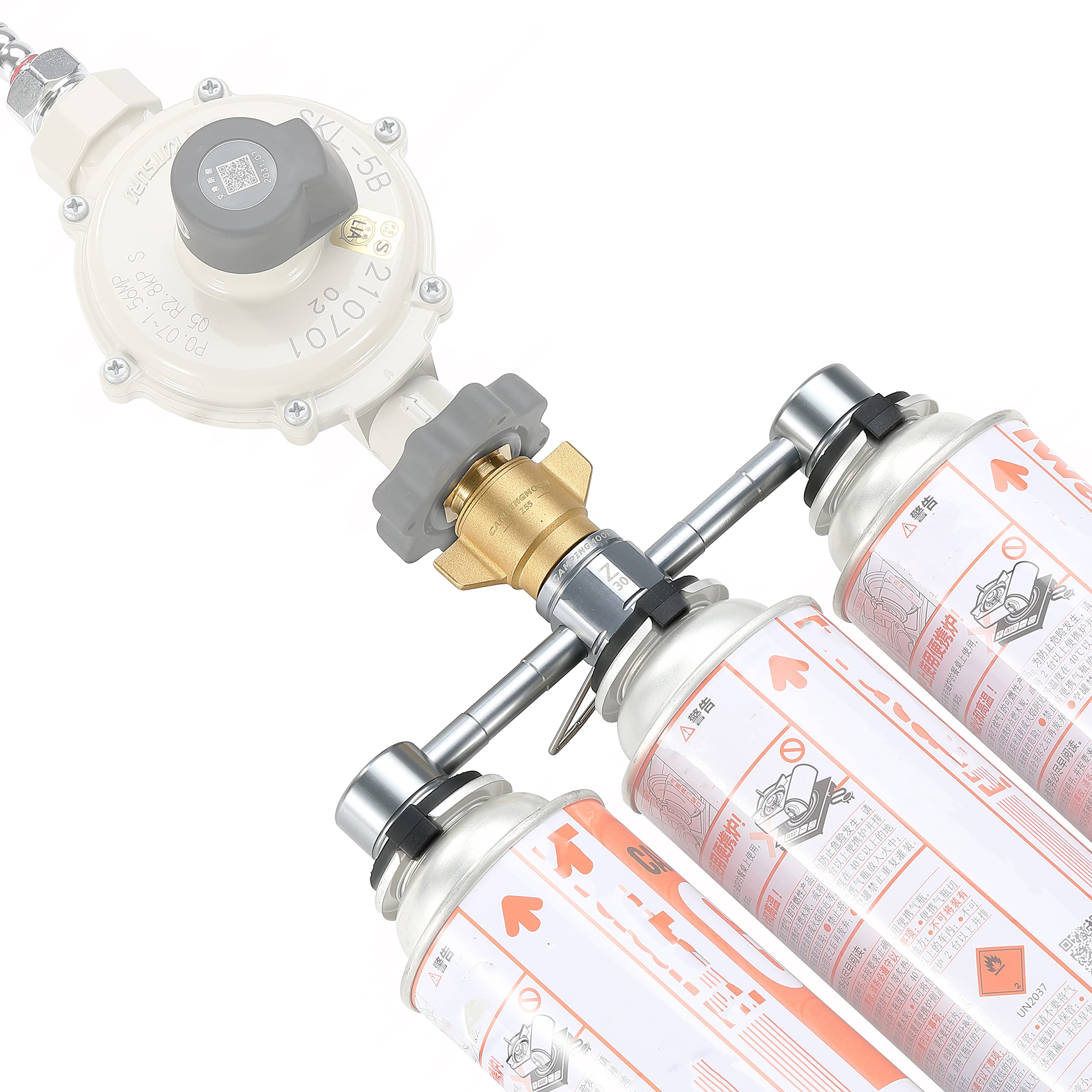 

CAMPING MOON CB Can for Gas Station LP Gas Regulator, 3-Piece Connectable Gas Unit for Z30/Z55