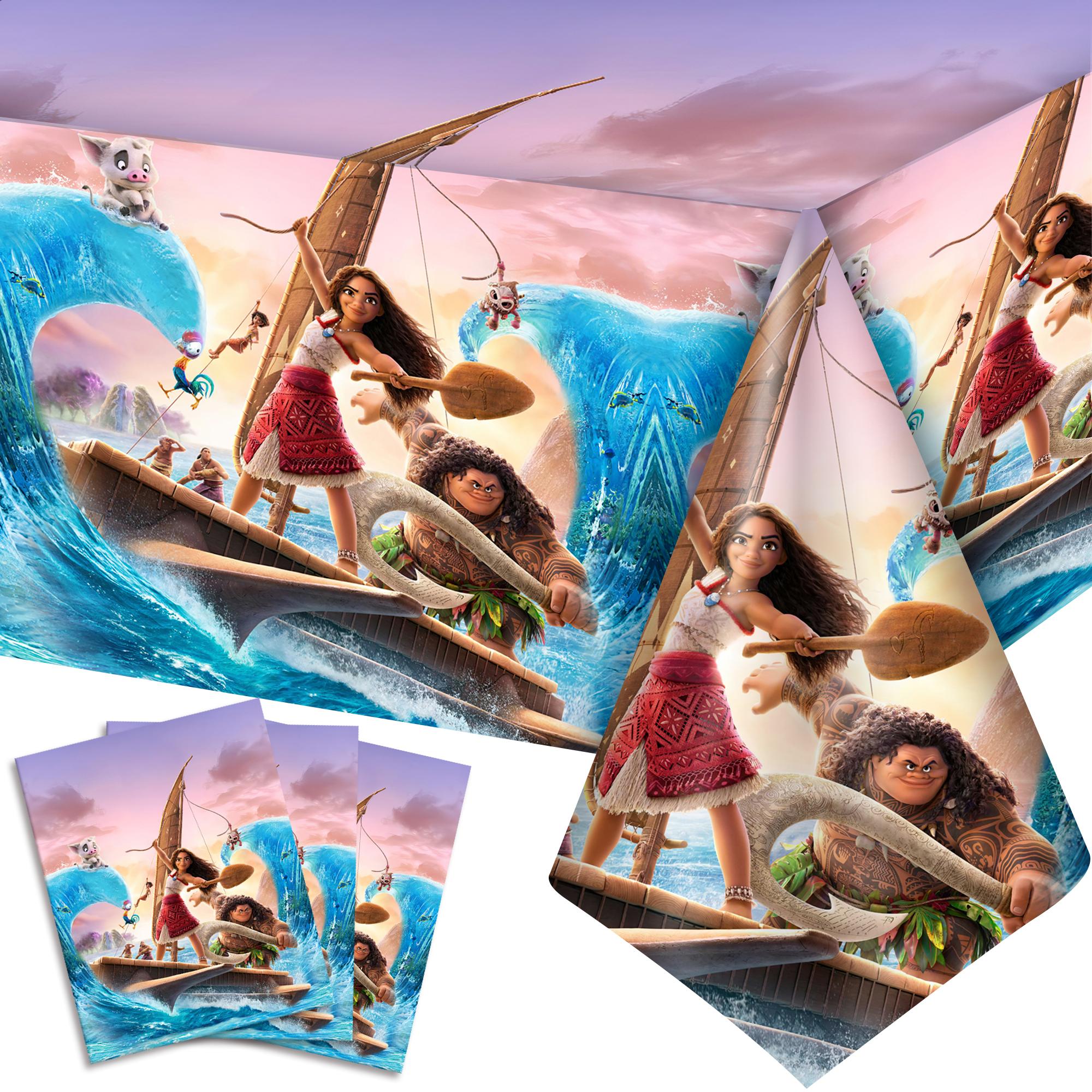 3 Pcs Moana Party Tablecloth Moana Birthday Tablecloths Moana Table Covers for Moana Party Decorations/Moana Birthday Decorations