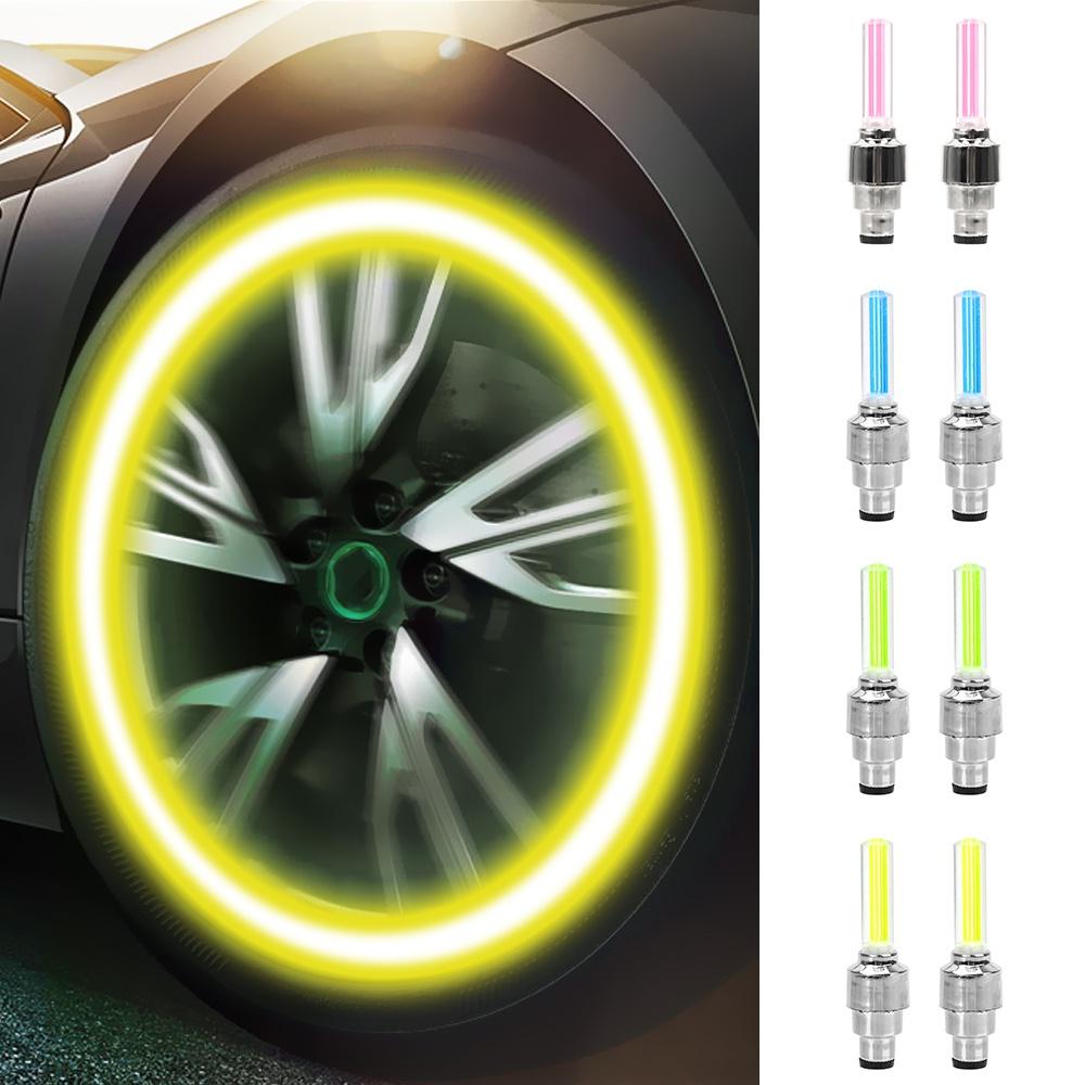 Motorcycle RGB Lights Wheel Hub Decorative Ambient Lamp LED Car Tire Valve Cap Bulb Dirt Pit Bike ATV Racing Vehicle Accessories