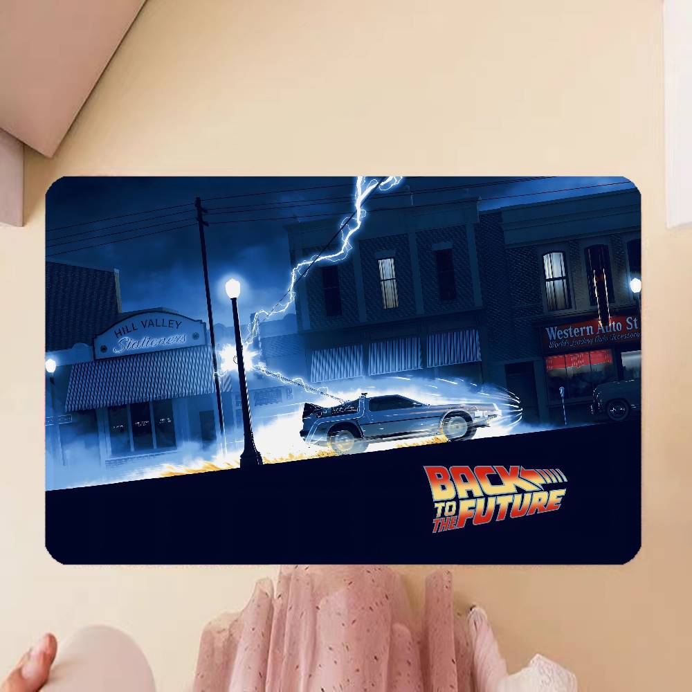 Movie B-Back To The Future Game Floor Mat Rectangle Anti-slip Home Soft Badmat Front Door Indoor Outdoor Mat Hotel Decor Mat
