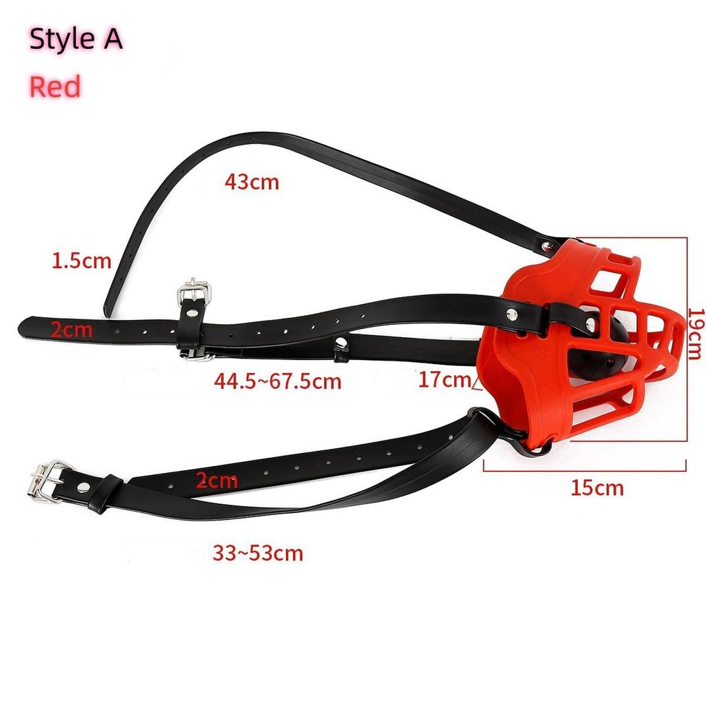 VaHppy Gag+Mask Set Dog Mouth Masks Adjustable size PU Black/Red SM BDSM Sex Toys Couple Games Alternative Stimulation Bondage