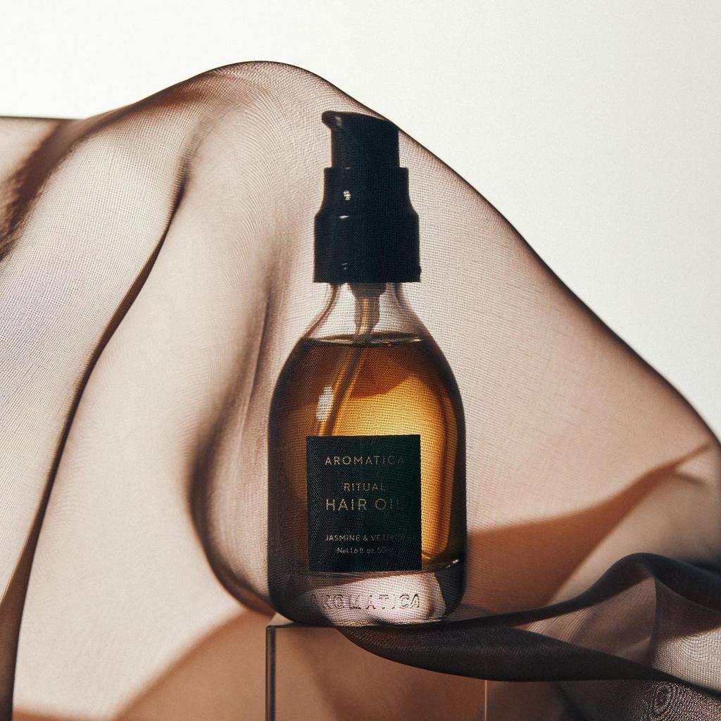 Aromatica Ritual Jasmine & Vetiver Hair Oil 50ml Nourishing Silicone-Free Oil For Damaged Frizzy Hair With Pure Fragrance