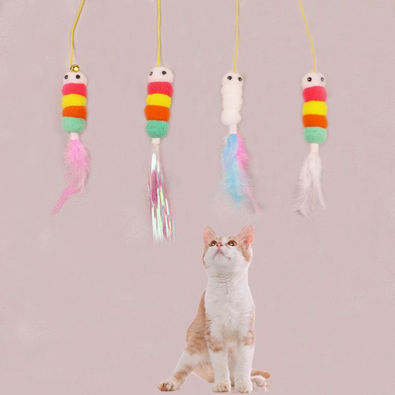 Retractable Cat Teaser: Feather Door Hanging Toy for Self-Play & Boredom Relief