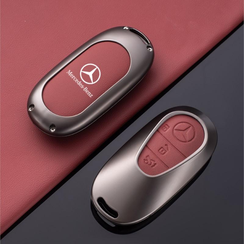 Zinc Alloy Leather Car Remote Key Case Cover Shell For Mercedes Benz C S Class W223 W206 Maybach S400 S450 S500 Car Accessories qr1