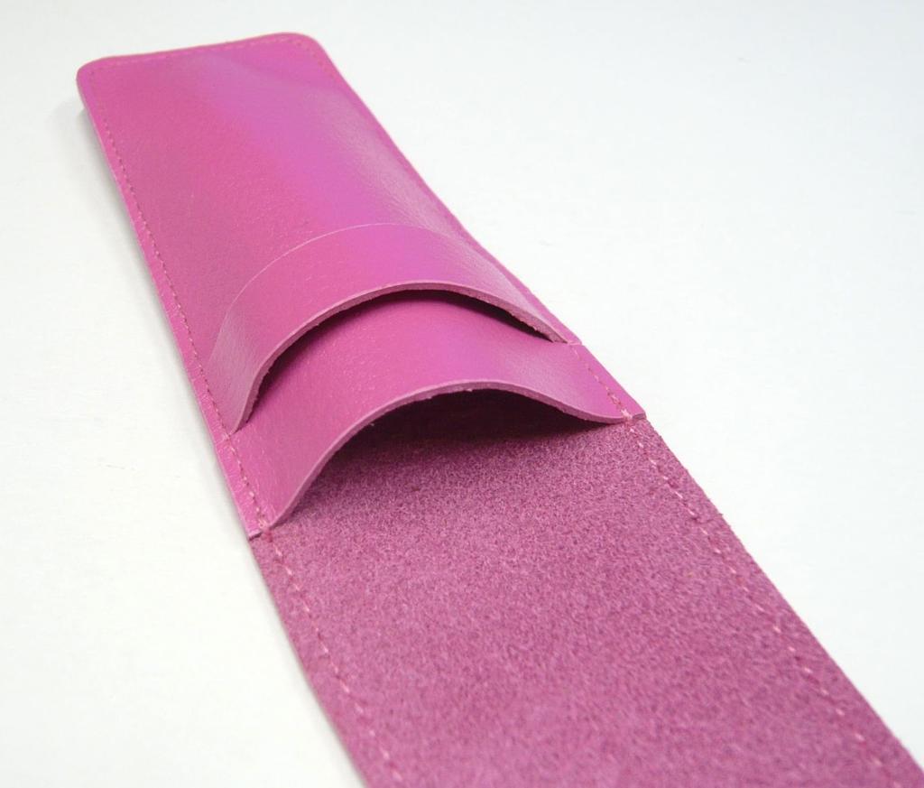 Pink grained leather pencil genuine leather wrapped rotating ballpoint pen director black case, set, SASP-PD03-B