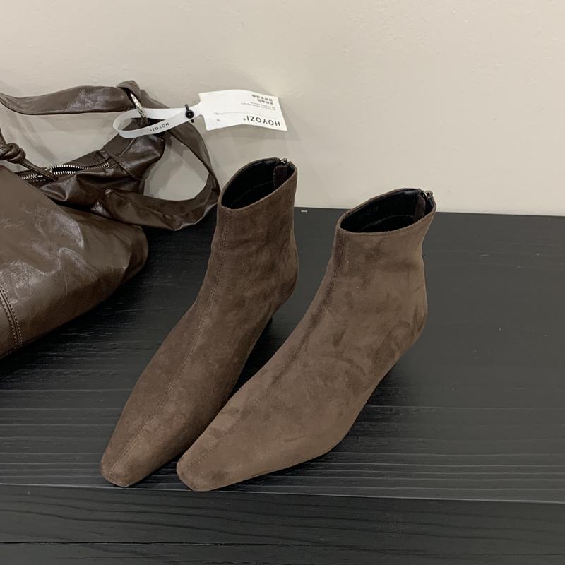 Fashion SUOJIALUN 2025 Winter Women Ankle Boots Fashion Round Toe Ladies Elegant Short Boots Thin Low Heel Outdoor Dress Chelsea Boot