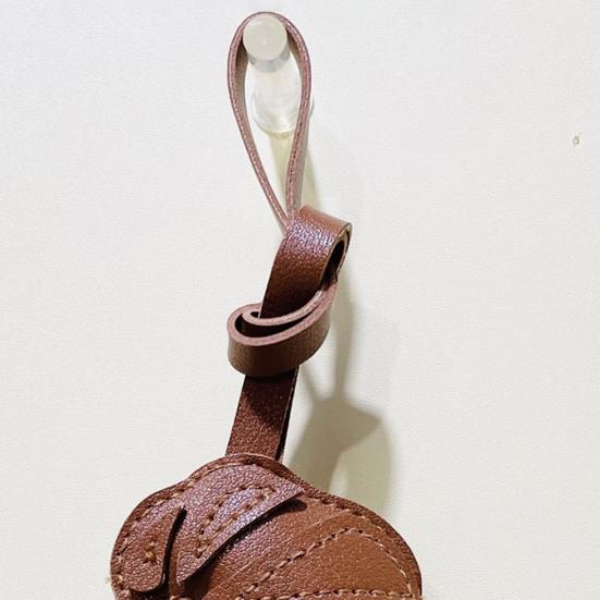 Croissant Pendant Bag Charm Croissant Shaped Keychain Pendant Faux Leather Croissant Charm for Backpack Keyring
