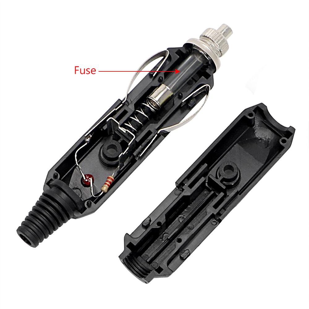 1pcs Male Car Lighter Socket Plug Connector With Fuse Car-styling LED Red Indicator