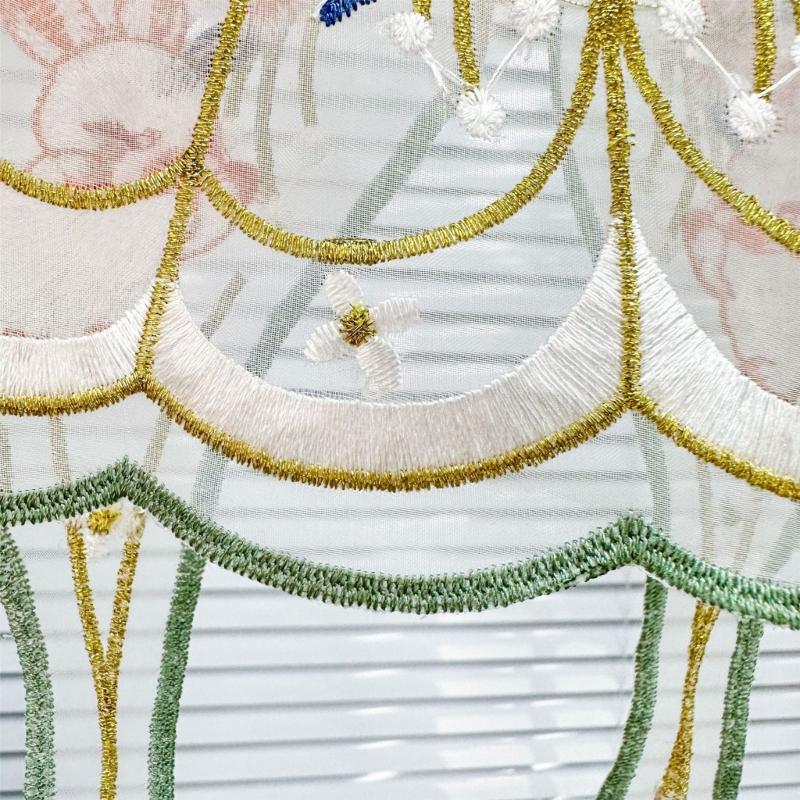 Embroidered Rabbit Faux Collar Decorative Collar for Ancient Costume Removable False Collar Little Girl Adjustable Shawl