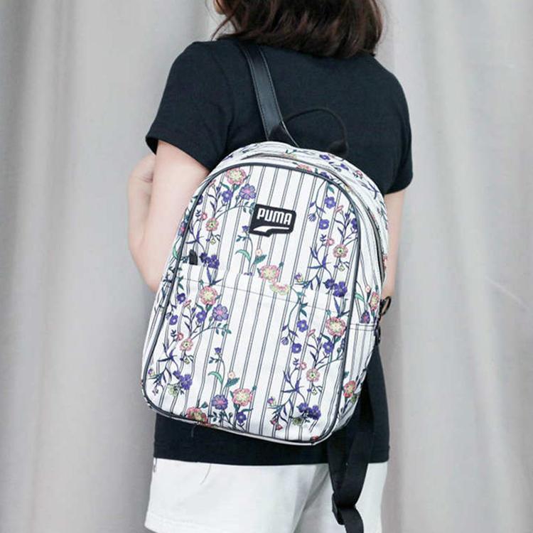 New PUMA Fabric Backpack Regular Women's Black White 076989-01