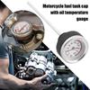 Motorcycle Fuel Tank Caps With Oil Temperature Gauge Pointers 0-200℃ Dial Black Meter Silver Gauge M20x1.5/M20x2.5 K9C9