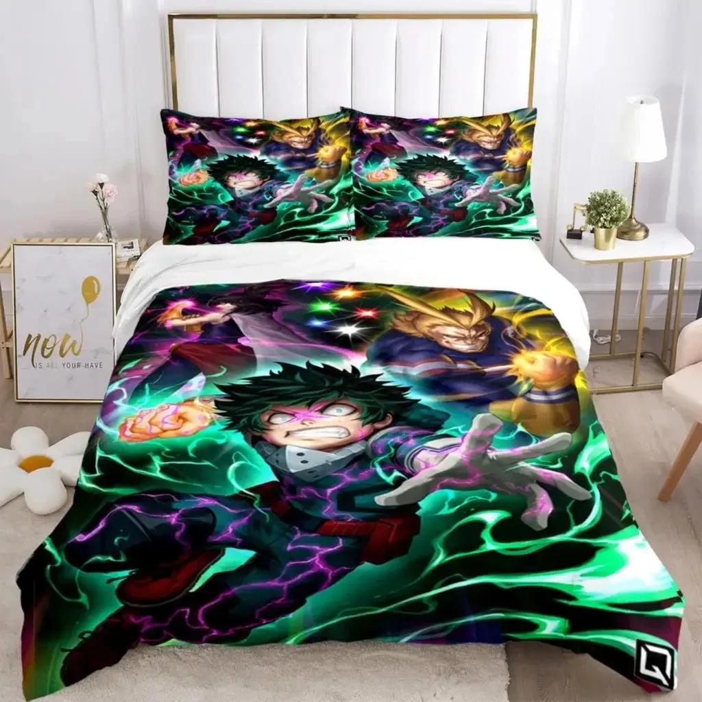 Fashion My Hero 3D Anime Print Thre Piece Beding Set Fashion Young Boys Or Adult Peoples For Beds Comfortable Quilt Covers Pilowcases Beding Set Gift