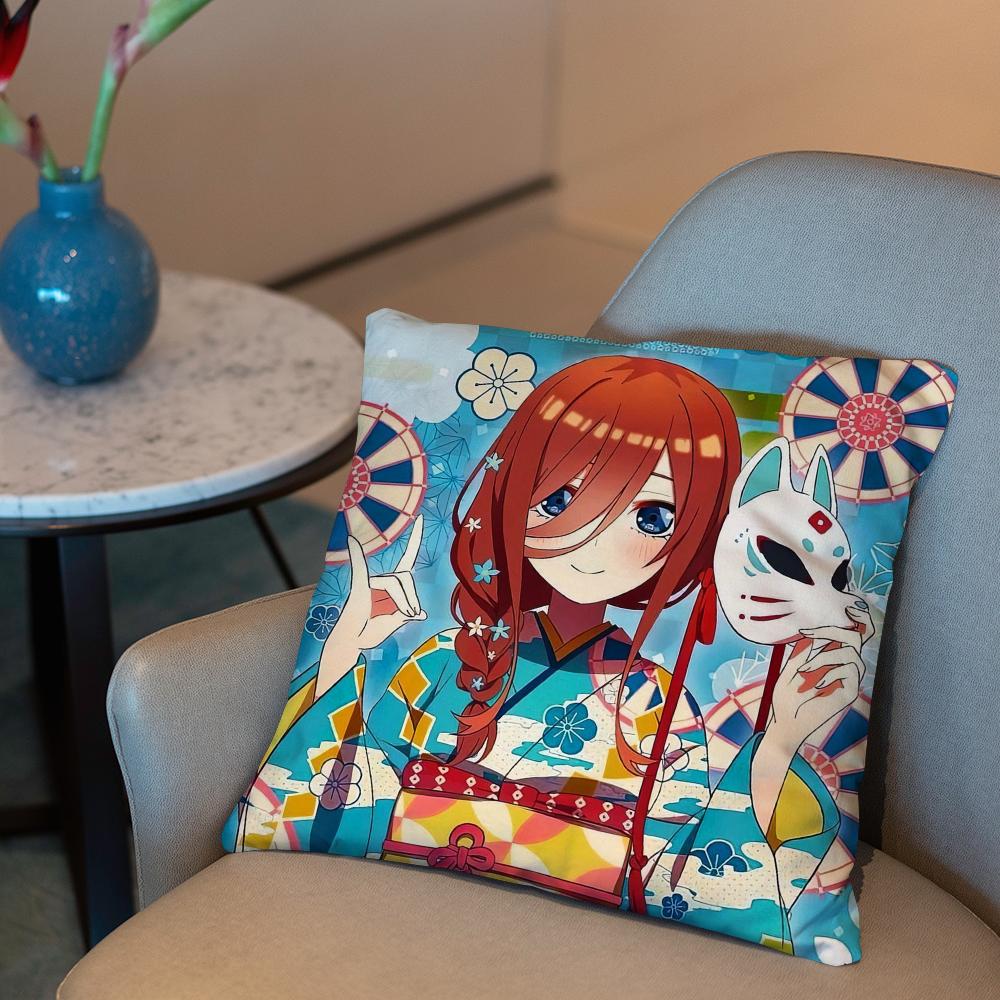 The Quintessential Quintuplets Cushion Cover 2-in-1 Reversible Plush Pillow Cover | Car/Sofa/Bed | Perfect Gift