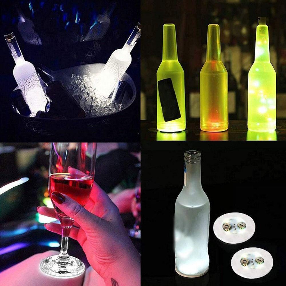 5PCS Valentine's Day Festival Wedding Supplies Bottle Stickers Lights Glow LED Glass Sticker Party Decor Bright Lamp
