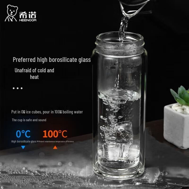 Xinuo 320mL Double-Layer Glass Tea Infuser Bottle