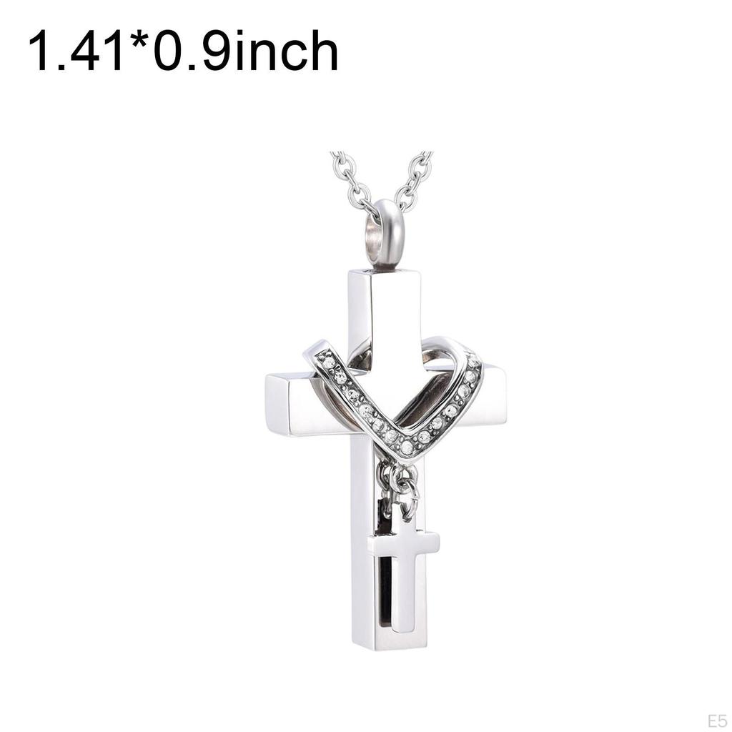 Double Cross Cremation Pendant Jewelry for Ashes Wedding Graduation Gifts